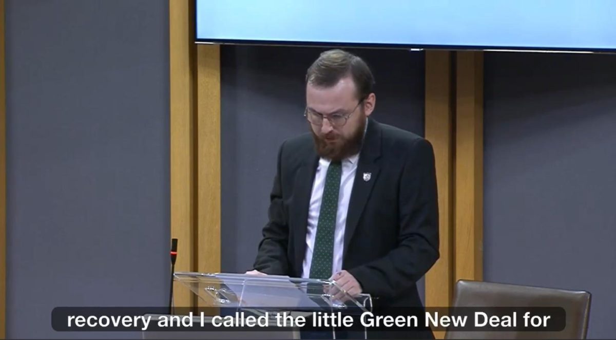 Jack Sargeant MS 23.9.20 speaking about GND in the Senedd Chamber